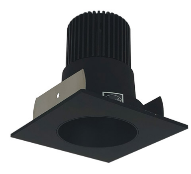 Nora Lighting NIOB-2SNDC27QBB 2" Iolite LED Square Reflector with Round Aperture, 10-Degree Optic, 850lm / 12W, 2700K Color Temperature, Black Reflector / Black Flange Finish