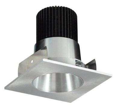 Nora Lighting NIOB-2SNDC27QNN 2" Iolite LED Square Reflector with Round Aperture, 10-Degree Optic, 850lm / 12W, 2700K Color Temperature, Natural Metal Reflector / Flange Finish