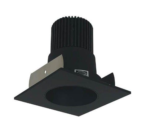 Nora Lighting NIOB-2SNDC35QBB 2" Iolite LED Square Reflector with Round Aperture, 10-Degree Optic, 850lm / 12W, 3500K, Black Reflector / Black Flange