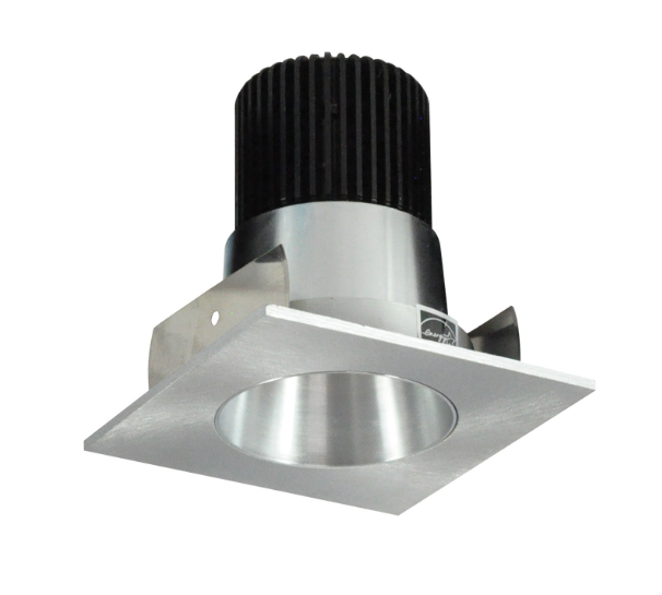Nora Lighting NIOB-2SNDC40QNN 2" Iolite LED Square Reflector with Round Aperture, 10-Degree Optic, 850lm / 12W, 4000K, Natural Metal Reflector / Natural Metal Flange