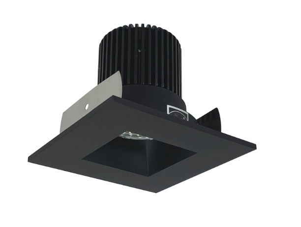 Nora Lighting NIOB-2SNDSQ27QBB 2" Iolite LED Square Reflector with Square Aperture, 10-Degree Optic, 850lm / 12W, 2700K, Black Reflector / Black Flange