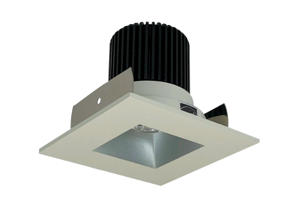 Nora Lighting NIOB-2SNDSQ27QHW 2" Iolite LED Square Reflector with Square Aperture, 10-Degree Optic, 850lm / 12W, 2700K, Haze Reflector / White Flange