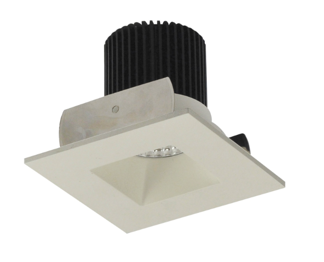 Nora Lighting NIOB-2SNDSQ27QWW 2" Iolite LED Square Reflector with Square Aperture, 10-Degree Optic, 850lm / 12W, 2700K, White Reflector / White Flange