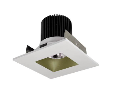 Nora Lighting NIOB-2SNDSQ30QCHMPW 2" Iolite LED Square Reflector with Square Aperture, 10-Degree Optic, 850lm / 12W, 3000K, Champagne Haze Reflector / Matte Powder White Flange