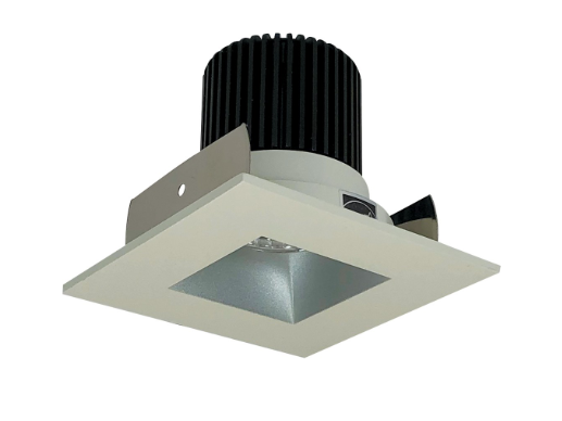 Nora Lighting NIOB-2SNDSQ30QHW 2" Iolite LED Square Reflector with Square Aperture, 10-Degree Optic, 850lm / 12W, 3000K, Haze Reflector / White Flange