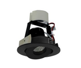 Nora Lighting NIR-4RG27XBB/10 4" Iolite LED Round Adjustable Gimbal Retrofit, 1000lm / 12W, 2700K, Black Finish