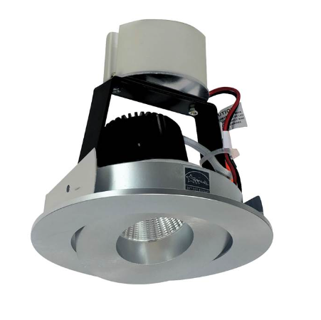 Nora Lighting NIR-4RG27XNN/10 4" Iolite LED Round Adjustable Gimbal Retrofit, 1000lm / 12W, 2700K, Natural Metal Finish