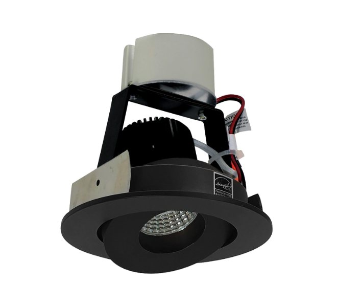 Nora Lighting NIR-4RG40XBB/10 4" Iolite LED Round Adjustable Gimbal Retrofit, 1000lm / 12W, 4000K, Black Finish