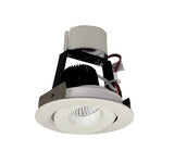 NORA Lighting NIR-4RGCDXMPW 4" Iolite Retrofit, Round Surface Adjustable Gimbal  Matte Powder White Finish Comfort Dim