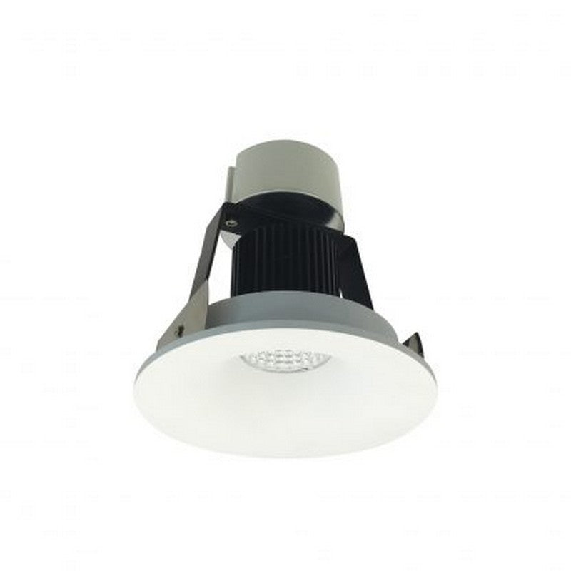 Nora Lighting NIR-4RNBCDXMPW 4" Iolite LED Round Bullnose Retrofit, 800lm / 12W, Comfort Dim, Matte Powder White Finish