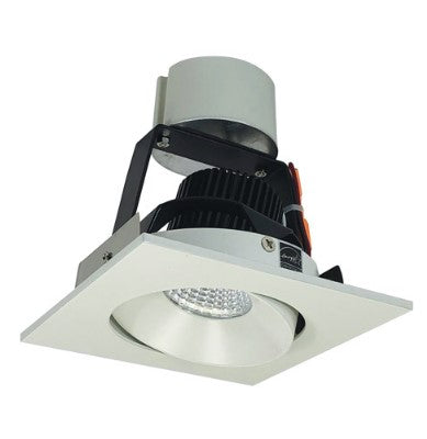 Nora Lighting NIR-4SC30XWW/10 4 Inch Iolite LED Square Adjustable Cone Retrofit, 1000lm / 12W, 3000K, White Reflector / White Flange