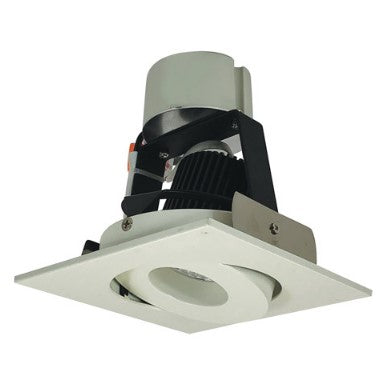 Nora Lighting NIR-4SG40XWW/10 4 Inch Iolite LED Square Adjustable Gimbal Retrofit, 1000lm / 12W, 4000K, White Finish