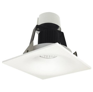 Nora Lighting NIR-4SNB27XMPW/10 4 Inch Iolite LED Square Bullnose Retrofit, 1000lm / 12W, 2700K, Matte Powder White Finish