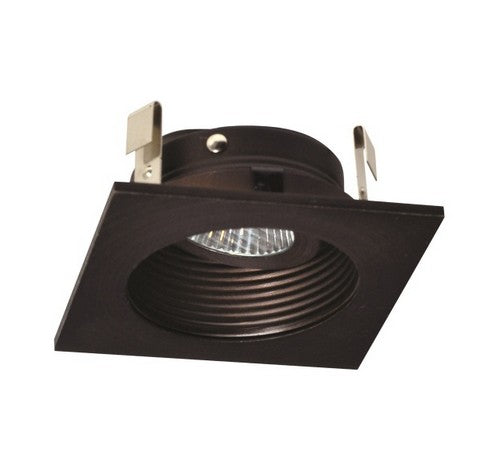 Nora Lighting NL-3433BB 3" Square Round Baffle with Clear lens  Black Baffle - Black Flange