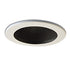 4" black adjustable stepped baffle with white metal ring, Nora Lighting NL-411W, recessed LED light trim.
