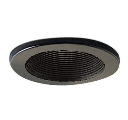 Nora Lighting NL-411B 4" Black Adjustable Stepped Baffle with Black Metal Ring