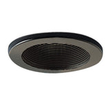 Nora Lighting NL-411W 4" Black Adjustable Stepped Baffle with White Metal Ring