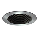 Nora Lighting NL-411W 4" Black Adjustable Stepped Baffle with White Metal Ring