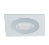 Nora Lighting NL-4827W 4" Frosted Flat Lens with Clear Center and Square Trim Flat Flat Frosted Lens - Clear Center - Specular White Reflector - White Square Trim