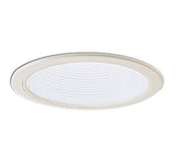 Nora Lighting NL-610W 6" White Adjustable Stepped Baffle with White Plastic Ring