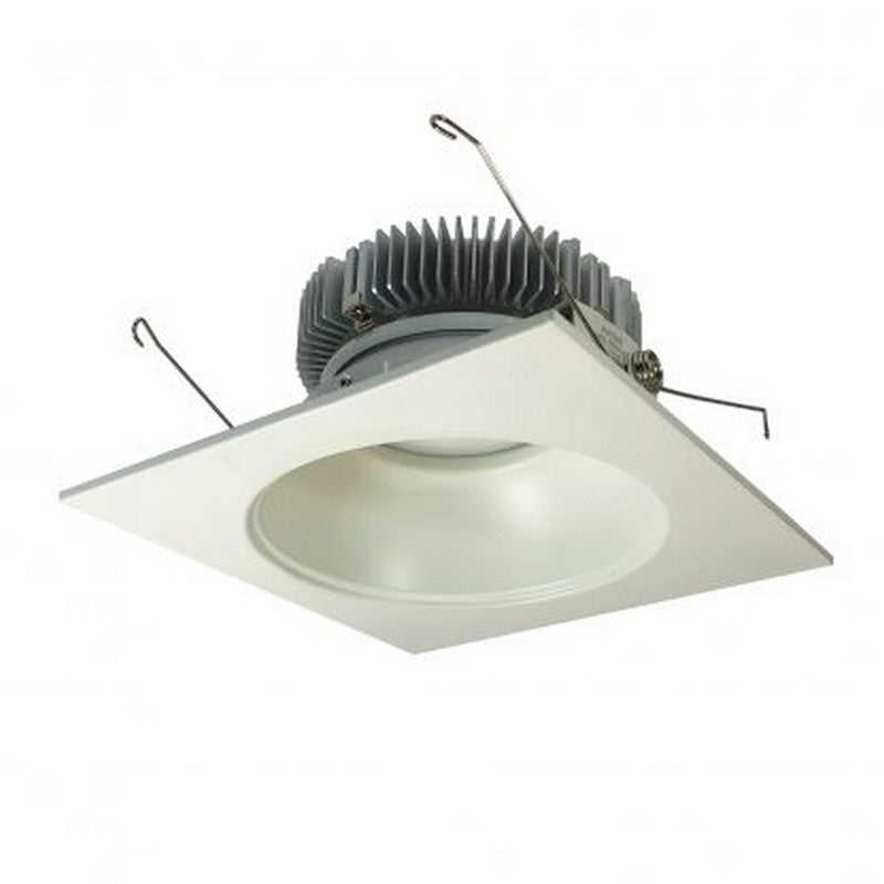 Nora Lighting NLCB2-6532027MPW 6 Inch Cobalt 30W, 2700K, Matte Powder White Finish LED High Lumen Square Reflector with Round Aperture