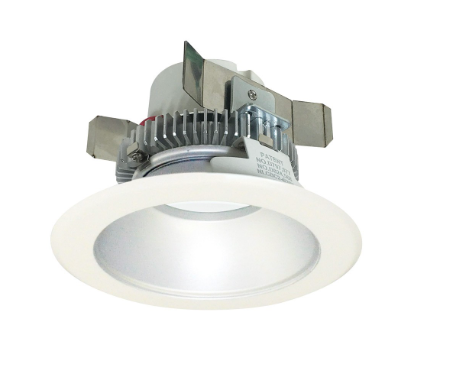 Nora Lighting NLCBC2-45127HZW/ALE4 4" Cobalt Click LED Retrofit, Round Reflector, 750lm / 10W, 2700K, 120V-277V input; Triac / ELV / 0-10V dimming, Haze Reflector / White Flange