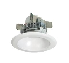 Nora Lighting NLCBC2-45130WW/10LE4EM 4" Cobalt Click LED Retrofit, Round Reflector, 1000lm / 12W, 3000K, 120V-277V input; Triac / ELV / 0-10V dimming, Pre-Wired for Emergency, White Reflector / White Flange