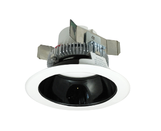 Nora Lighting NLCBC2-45135BW/10 4" Cobalt Click LED Retrofit, Round Reflector, 1000lm / 12W, 3500K, Black Reflector / White Flange