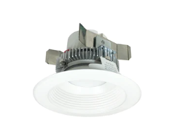Nora Lighting NLCBC2-45227MPW/ALE4 4" Cobalt Click LED Retrofit, Baffle, 750lm / 10W, 2700K, 120V-277V input; Triac / ELV / 0-10V dimming, Matte Powder White Baffle / Matte Powder White Flange