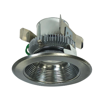Nora Lighting NLCBC2-45227NN/10LE4 4" Cobalt Click LED Retrofit, Baffle, 1000lm / 12W, 2700K, 120V-277V input; Triac / ELV / 0-10V dimming, Natural Metal Baffle / Natural Metal Flange
