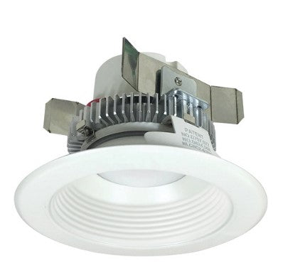Nora Lighting NLCBC2-45227WW/ALE4EM 4 Inch Cobalt Click LED Retrofit, Baffle, 750lm / 10W, 2700K, White Baffle / White Flange, 120V-277V input; Triac / ELV / 0-10V dimming, Pre-Wired for Emergency