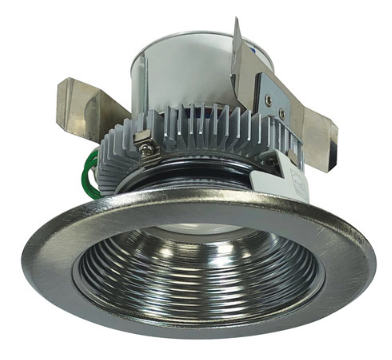 Nora Lighting NLCBC2-45235NN/10LE4 4" Cobalt Click LED Retrofit, Round Baffle, 1000lm / 12W, 3500K Color Temperature, Natural Metal Baffle / Flange Finish, 120V-277V input Triac / ELV / 0-10V dimming