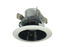 Nora Lighting NLCBC2-45240BW/10LE4 4" Cobalt Click LED Retrofit, Baffle, 1000lm / 12W, 4000K, 120V-277V input; Triac / ELV / 0-10V dimming, Black Baffle / White Flange