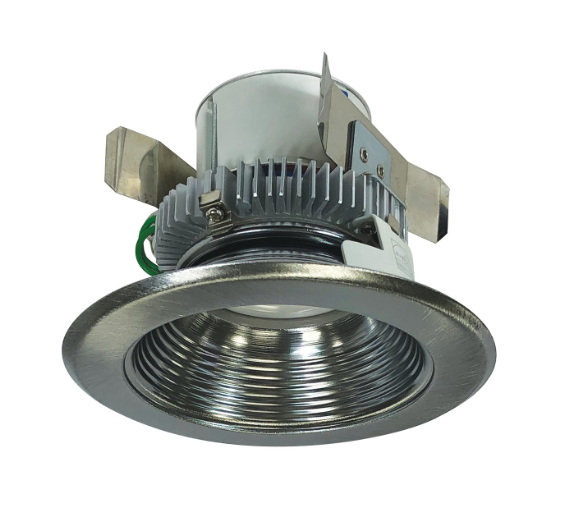 Nora Lighting NLCBC2-45240NN/10LE4 4" Cobalt Click LED Retrofit, Baffle, 1000lm / 12W, 4000K, 120V-277V input; Triac / ELV / 0-10V dimming, Natural Metal Baffle / Natural Metal Flange