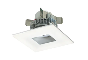 Nora Lighting NLCBC2-45530MPW/10EM 4" Cobalt Click LED Retrofit, Square Pinhole, 1000lm / 12W, 3000K, Pre-Wired for Emergency, Matte Powder White Flange