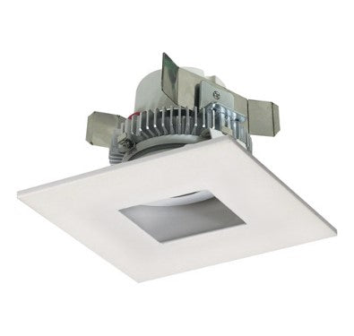 Nora Lighting NLCBC2-45540WW/ALE4 4 Inch Cobalt Click LED Retrofit, Square Pinhole, 750lm / 10W, 4000K, White Flange, 120V-277V input; Triac / ELV / 0-10V dimming