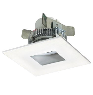 Nora Lighting NLCBC2-455CDMPW/A 4 Inch Cobalt Click LED Retrofit, Square Pinhole, 750lm / 10W, Comfort Dim, Matte Powder White Flange