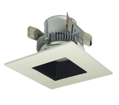 Nora Lighting NLCBC2-45627BW/ALE4 4 Inch Cobalt Click LED Retrofit, Square Reflector, 750lm / 10W, 2700K, Black Reflector / White Flange, 120V-277V input; Triac / ELV / 0-10V dimming