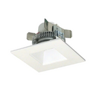 Nora Lighting NLCBC2-45630WW/AEM 4" Cobalt Click LED Retrofit, Square Reflector, 750lm / 10W, 3000K, Pre-Wired for Emergency, White Reflector / White Flange