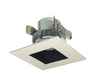 Nora Lighting NLCBC2-45635BW/10 4" Cobalt Click LED Retrofit, Square Reflector, 1000lm / 12W, 3500K, Black Reflector / White Flange