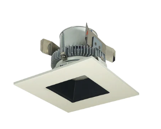 Nora Lighting NLCBC2-45635BW/A 4" Cobalt Click LED Retrofit, Square Reflector, 750lm / 10W, 3500K, Black Reflector / White Flange