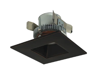 Nora Lighting NLCBC2-45635BZBZ/A 4" Cobalt Click LED Retrofit, Square Reflector, 750lm / 10W, 3500K, Bronze Reflector / Bronze Flange