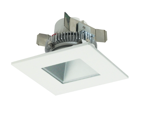Nora Lighting NLCBC2-45635HZW/10LE4 4" Cobalt Click LED Retrofit, Square Reflector, 1000lm / 12W, 3500K, 120V-277V input; Triac / ELV / 0-10V dimming, Haze Reflector / White Flange