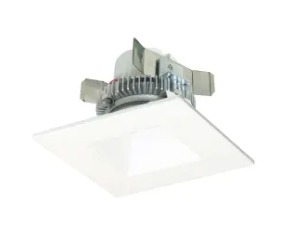 Nora Lighting NLCBC2-45635MPW/AEM 4" Cobalt Click LED Retrofit, Square Reflector, 750lm / 10W, 3500K, Matte Powder White Reflector / Matte Powder White Flange, Pre-Wired for Emergency