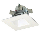 Nora Lighting NLCBC2-45635WW/AEM 4" Cobalt Click LED Retrofit, Square Reflector, 750lm / 10W, 3500K Color Temperature, White Reflector / White Flange Finish, Pre-Wired for Emergency