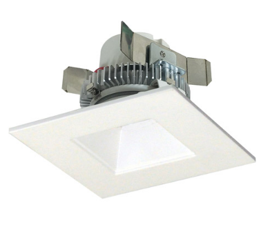 Nora Lighting NLCBC2-45635WW/10EM 4" Cobalt Click LED Retrofit, Square Reflector, 1000lm / 12W, 3500K Color Temperature, White Reflector / White Flange Finish, Pre-Wired for Emergency