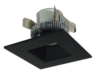 Nora Lighting NLCBC2-45640BB/10LE4 4" Cobalt Click LED Retrofit, Square Reflector, 1000lm / 12W, 4000K Color Temperature, Black Reflector / Black Flange Finish, 120V-277V input Triac / ELV / 0-10V dimming