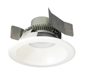 Nora Lighting NLCBC2-55140MPW/A 5" Cobalt Click LED Retrofit, Round Reflector, 750lm / 10W, 4000K, Matte Powder White Reflector / Matte Powder White Flange
