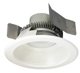 Nora Lighting NLCBC2-55227MPW/ALE4 5" Cobalt Click LED Retrofit, Round Baffle, 750lm / 10W, 2700K Color Temperature, Matte Powder White Baffle / Flange Finish, 120V-277V input Triac / ELV / 0-10V dimming