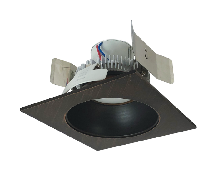 Nora Lighting NLCBC2-55327BZBZ/10LE4 5" Cobalt Click LED Retrofit, Square Reflector with Round Aperture, 1000lm / 12W, 2700K, 120V-277V input; Triac / ELV / 0-10V dimming, Bronze Reflector / Bronze Flange